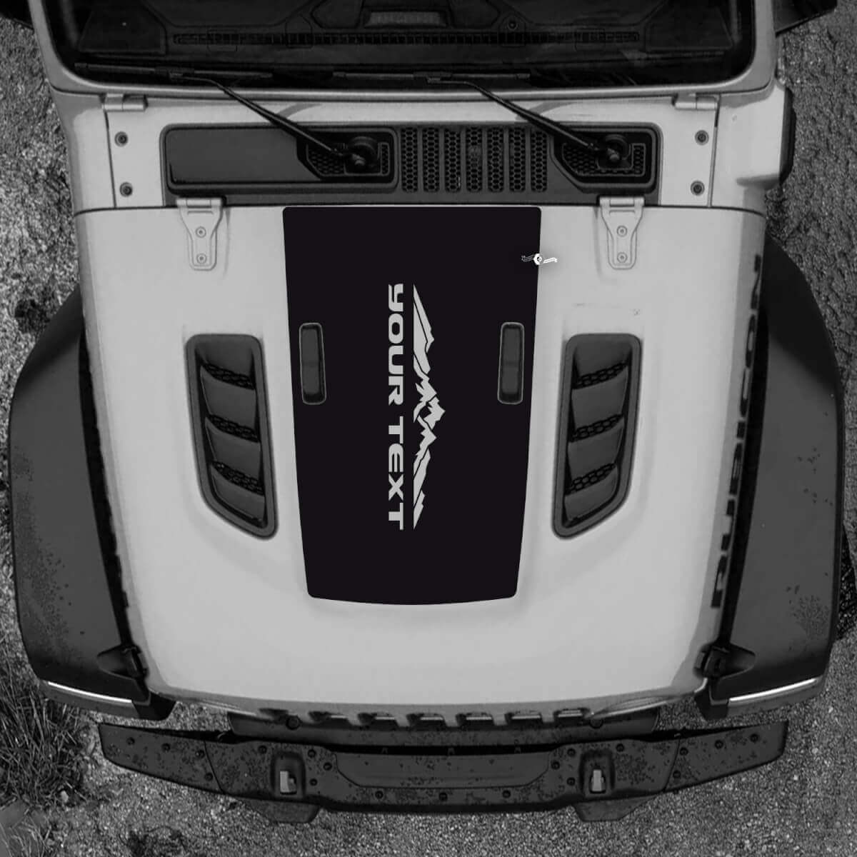 Hood Jeep RUBICON Wrangler JL Vinyl bergen 2018 + omhoog banner sticker sticker graphics
