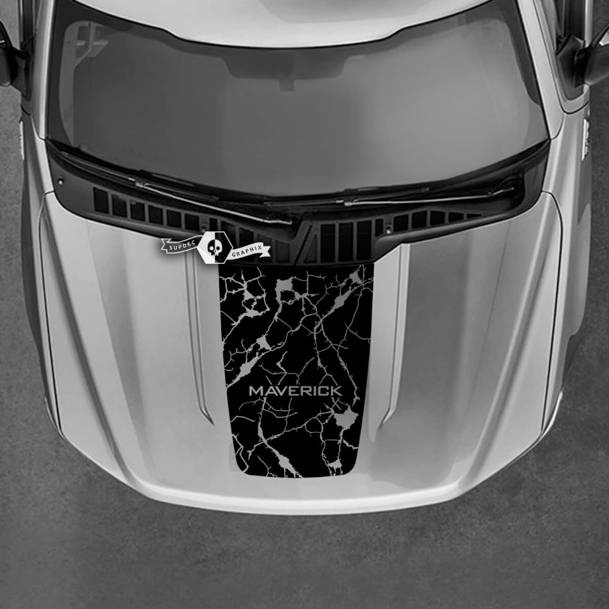 Ford Maverick 2022 grafische stickers vernietigde motorkap in alle kleuren Maverick-stickers

