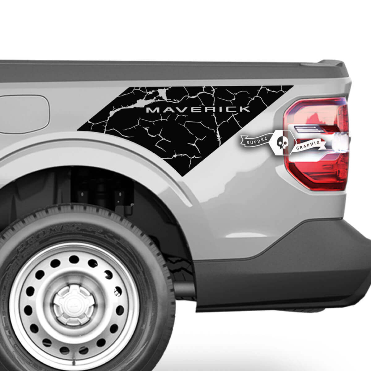 Paar Ford F-150 XLT Maverick Bed Splash Spiderweb Graphics zijstickers
