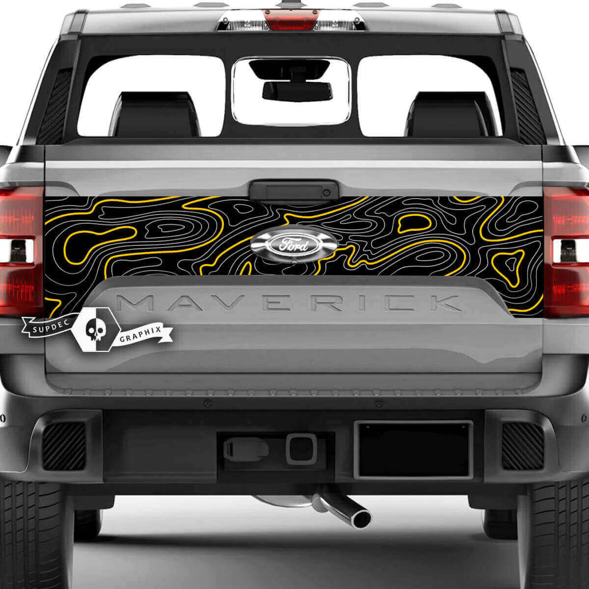 Topografische Kaart Achterklep Vinyl Sticker voor Musclecar truck XLT Maverick