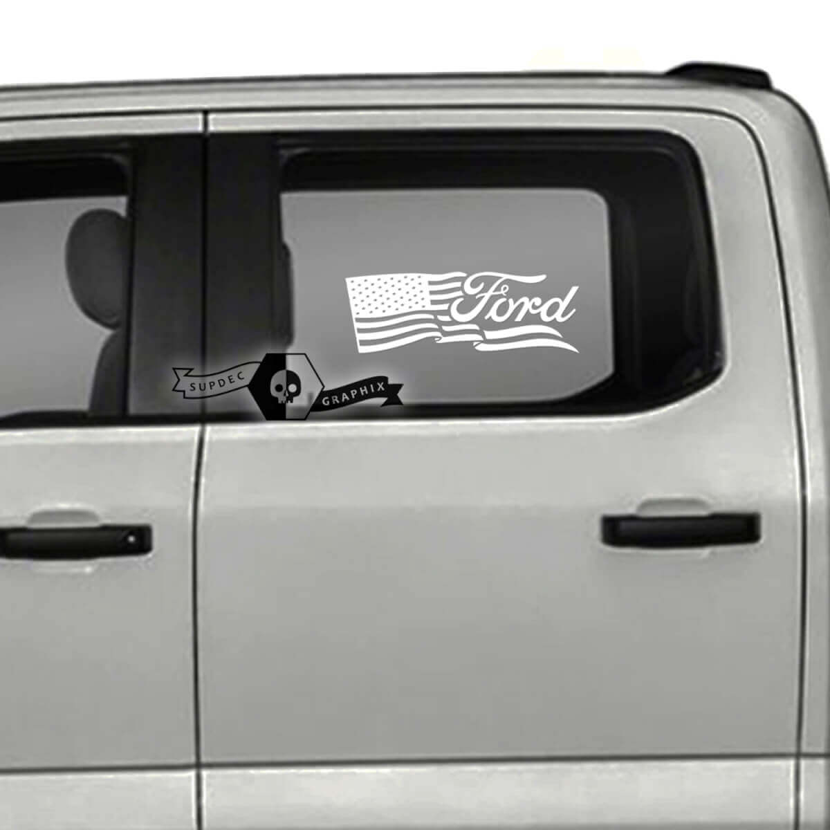 Paar Ford USA vlag zijlogo raamlogo deur grafische zijsticker
