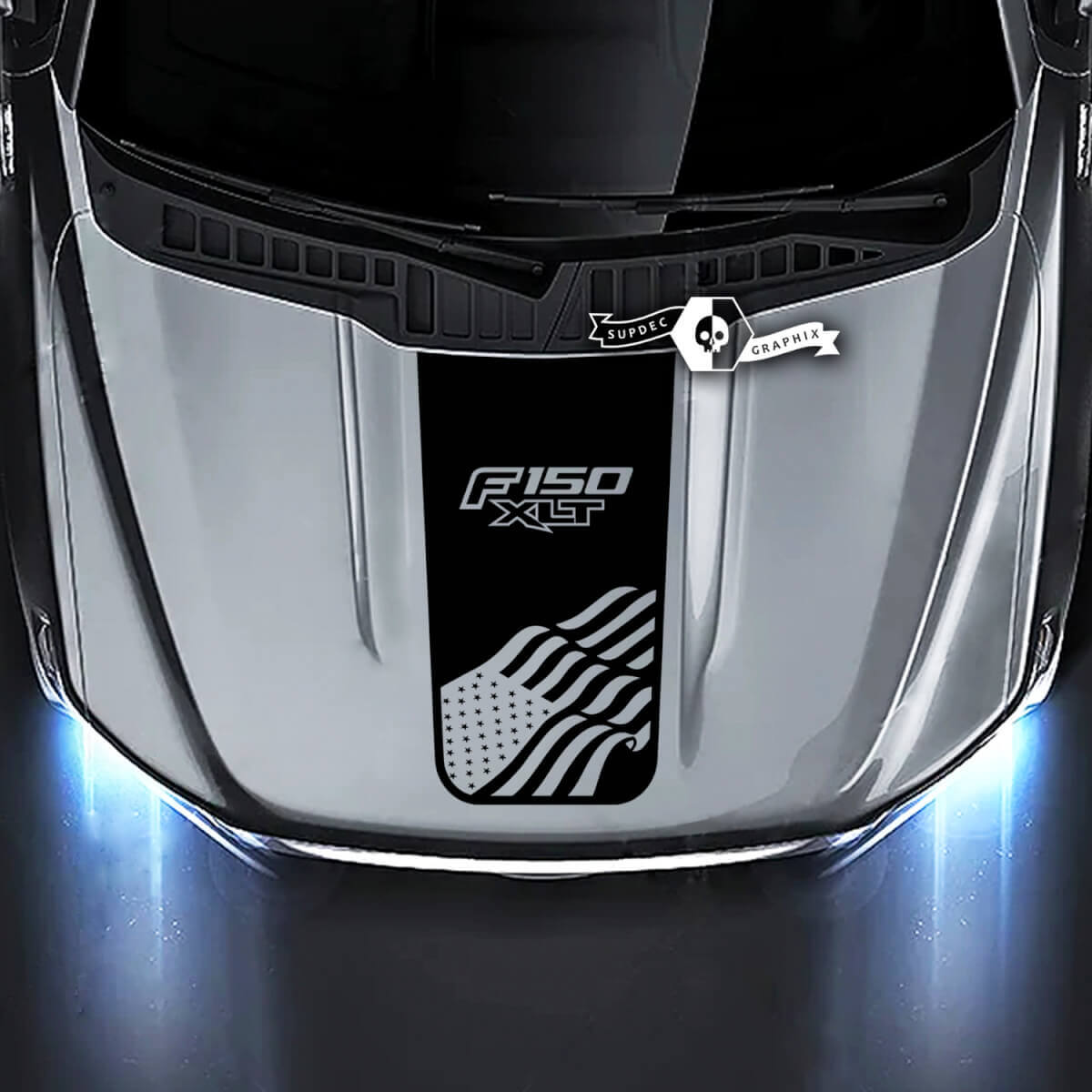 Ford F-150 XLT Hood Topografische kaart Grafische zijstickers
