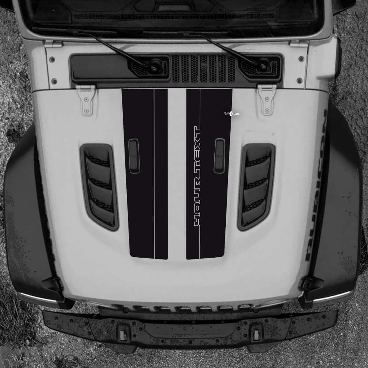 Motorkap Jeep RUBICON Wrangler JL Vinyl Banner Dual Decal Sticker Graphics
