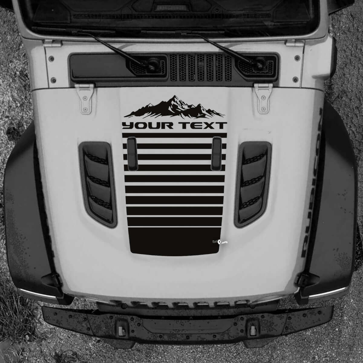 Hood Jeep RUBICON Wrangler JL Vinyl Banner Bergen Lijnen Decal Sticker Graphics
