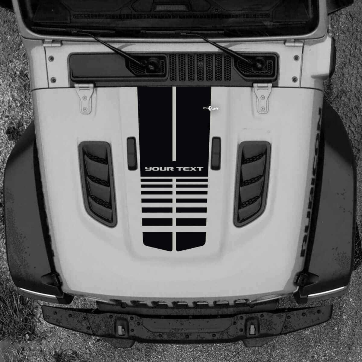 Kap Jeep RUBICON Wrangler JL Vinyl Banner Logo Lijnen Decal Sticker Graphics
