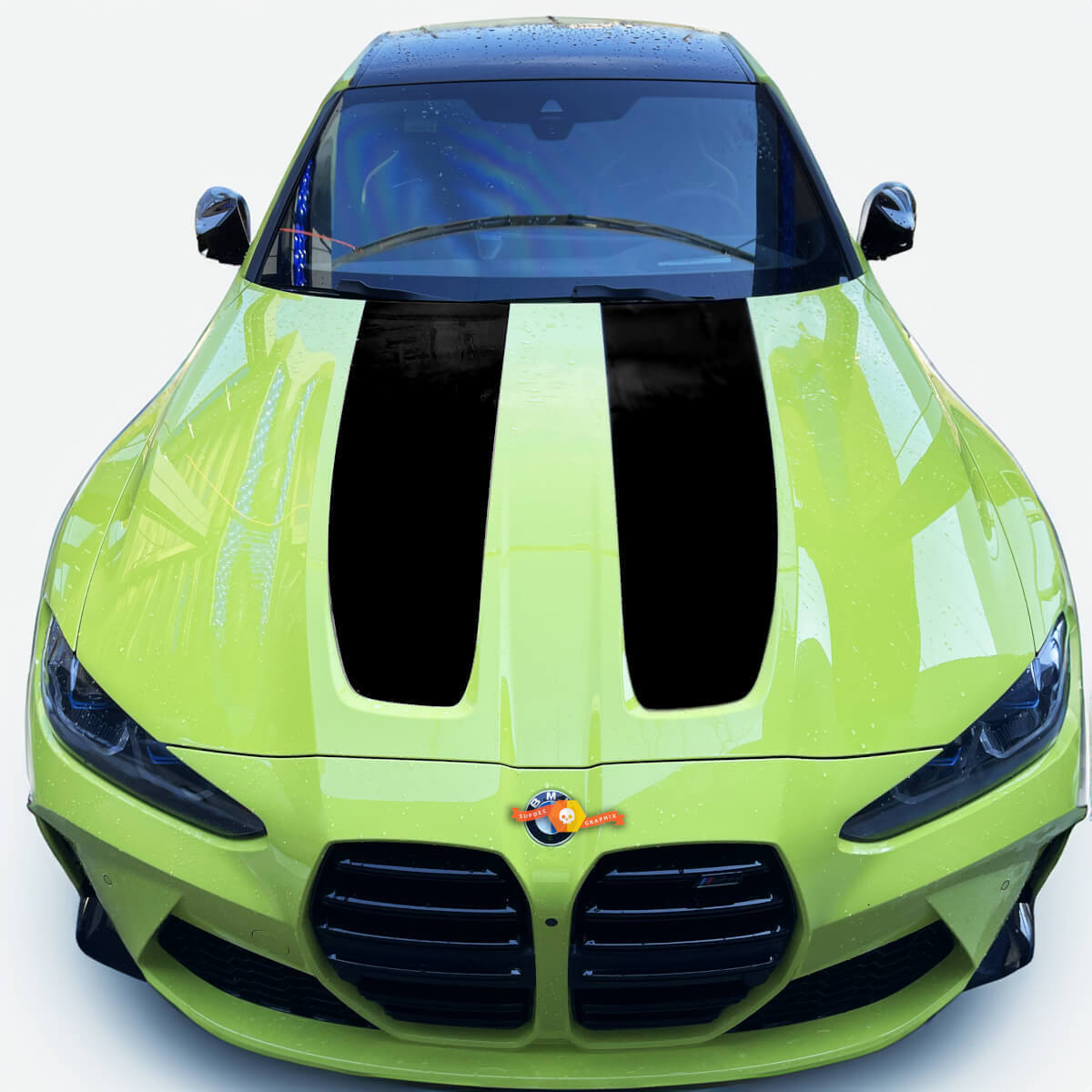 CSL-stijl dubbele motorkapstrepen vinyl decal voor BMW M3 M4 G80 G82 G83