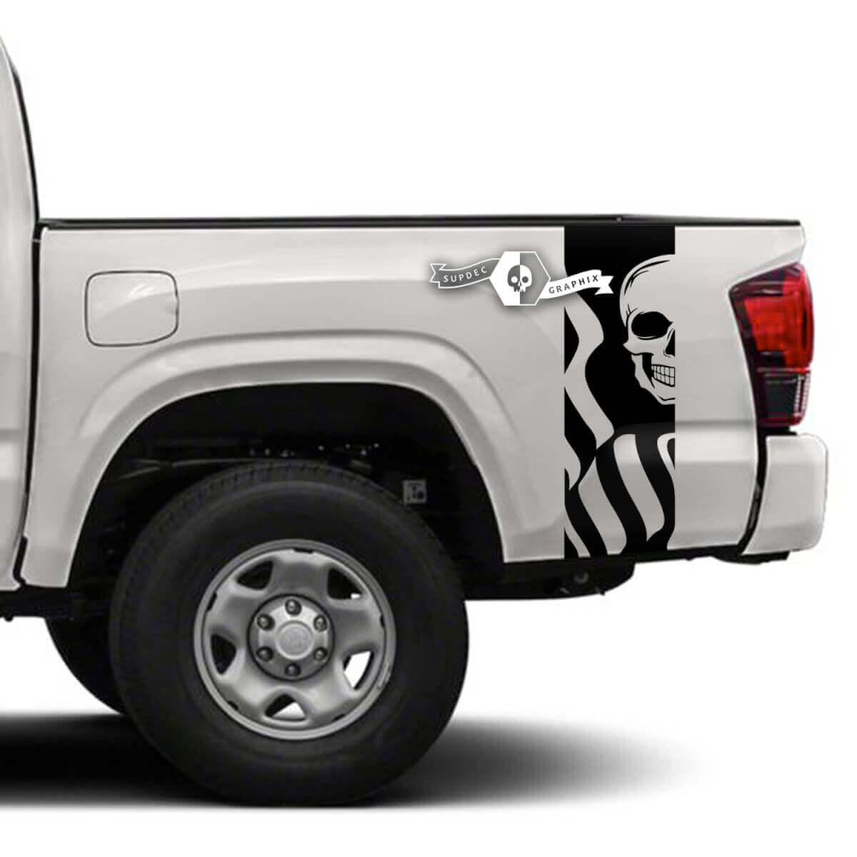 2x Toyota Tacoma SR5 Bed Side Skull Vinyl Decals Grafische sticker
