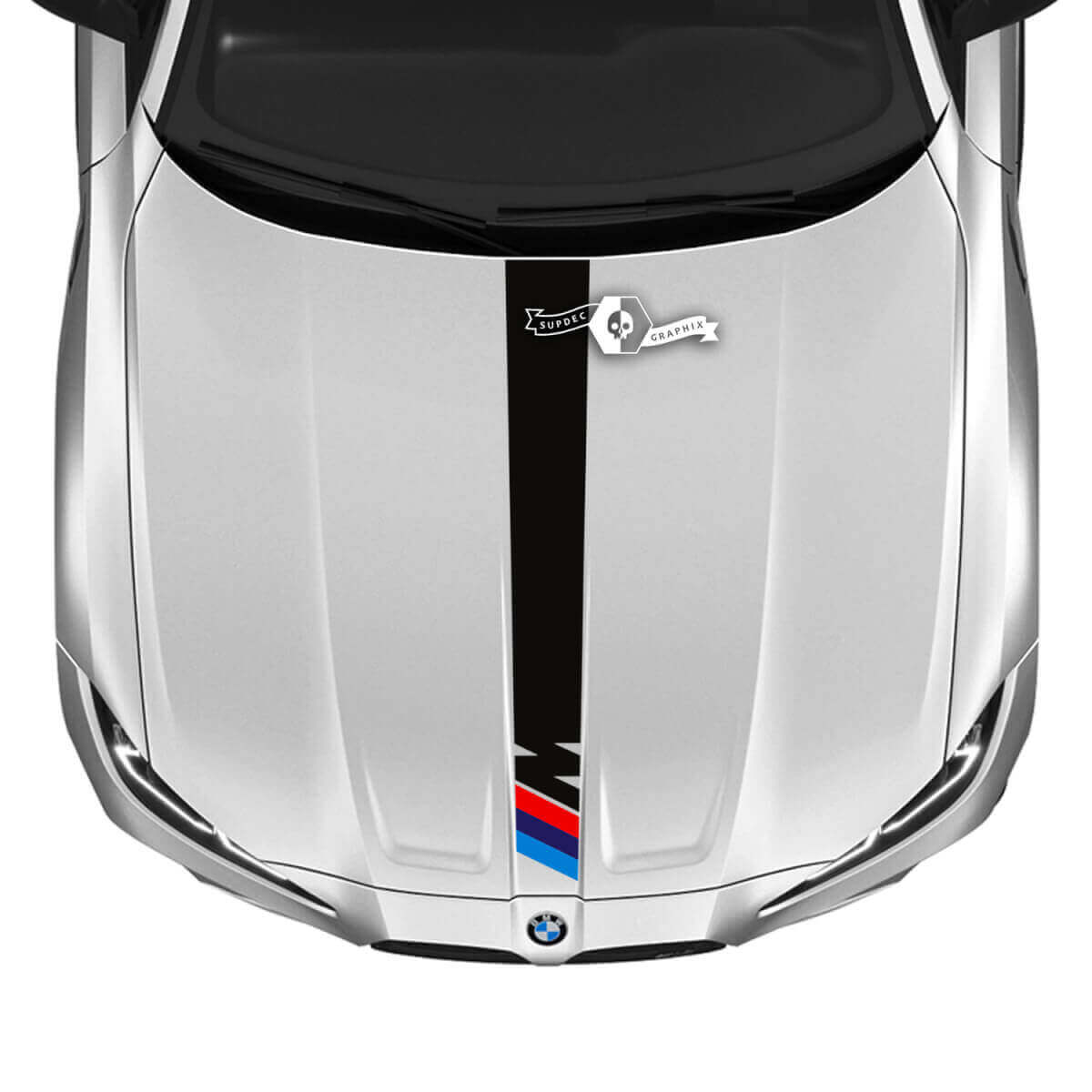 M-Style Motorkap Center Stripe Vinyl Decal voor 2021+ BMW M3 M4 G80 G82 G83