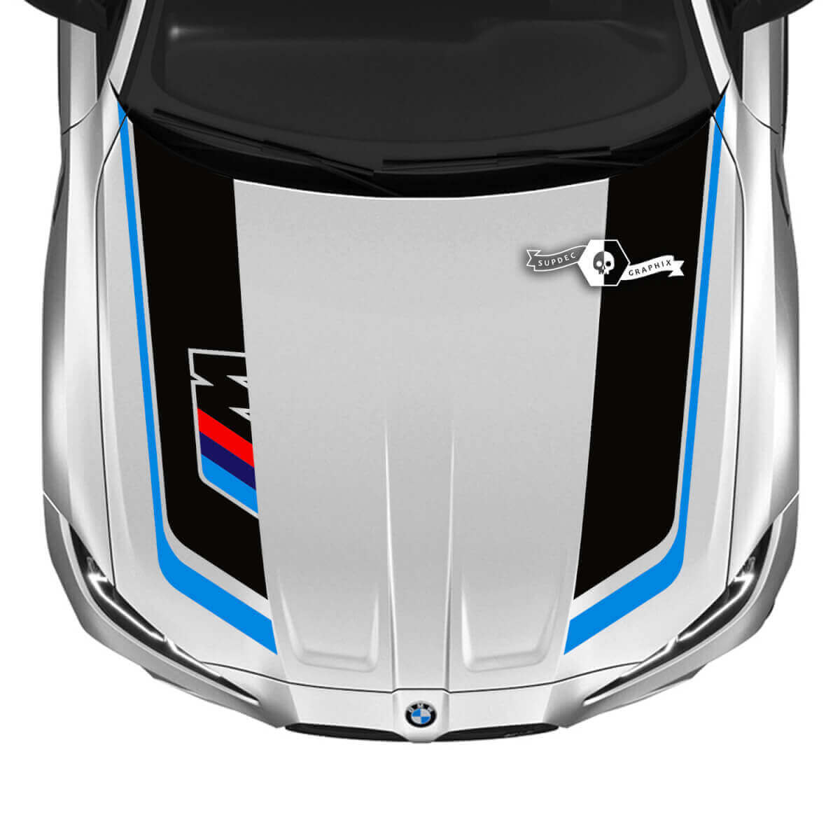 M-Style Motorkapstreep Vinyl Decal Kit voor 2021+ BMW M3 M4 G80 G82 G83