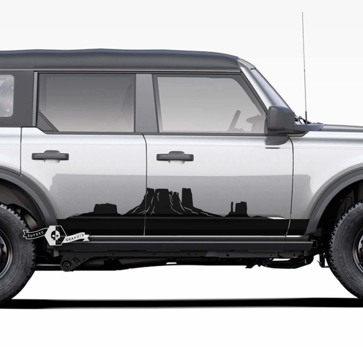 Set Rockerpaneel Zijde Monument Valley Decals Stickers 2 voor Ford Bronco