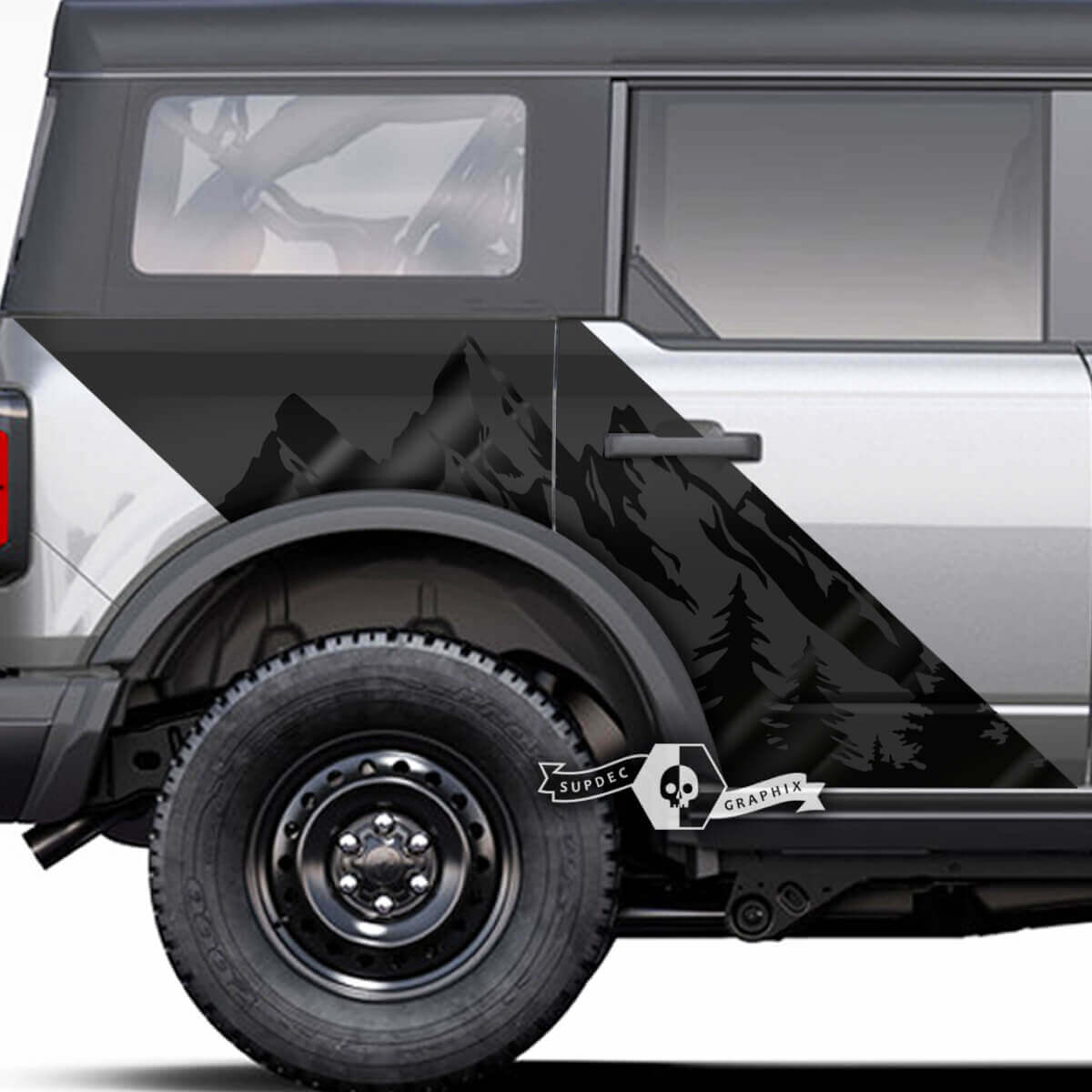 Paar stijldeuren zijkant bergen stickers stickers bos voor Musclecar horse 2 kleuren
