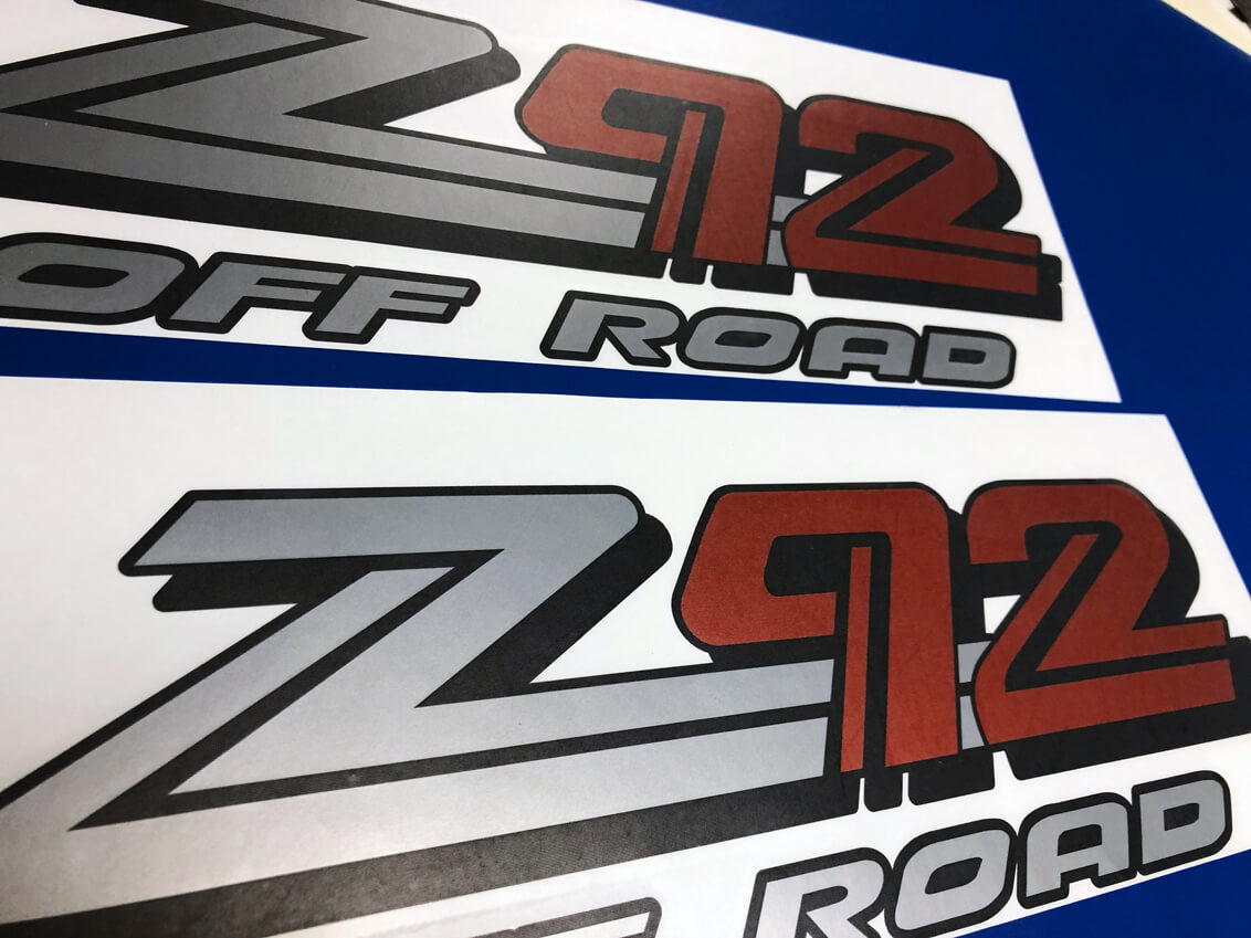 Z92 Off Road vinylstickerset voor GMC Sierra Yukon Canyon