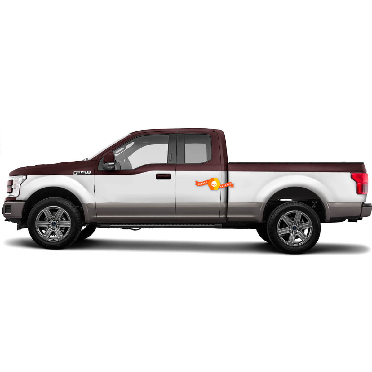 Ford F-150 Supercab niet Crew Vinyl Sticker Decal Wrap Kit - Rally Strepen
