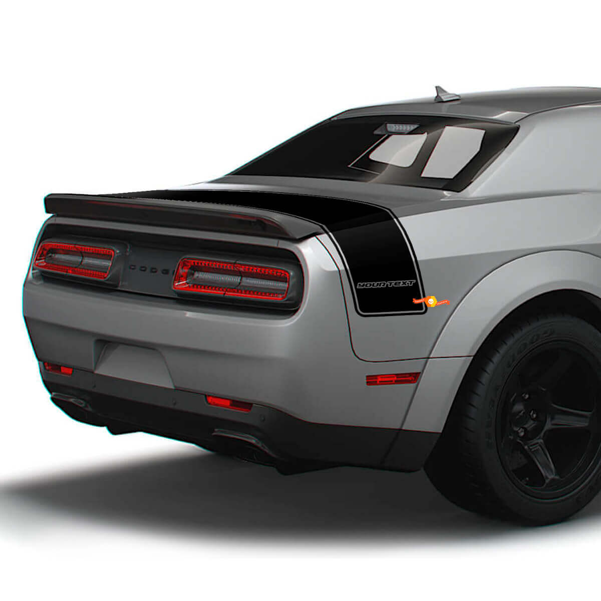 Aangepaste Tekst Achterbak Omtrek Streep Vinyl Stickers voor Dodge Challenger