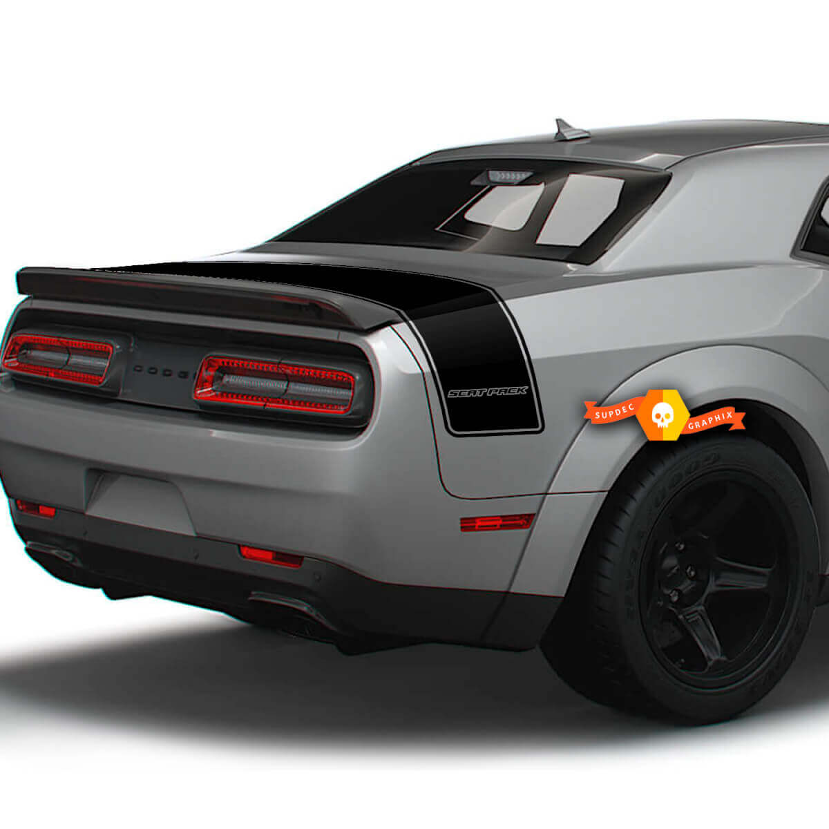 Scat Pack-stijl achterklep strip vinyl stickers voor Dodge Challenger