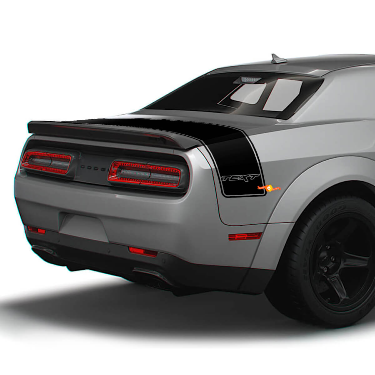 Aangepaste tekst achterklep-strook vinylstickers voor Dodge Challenger