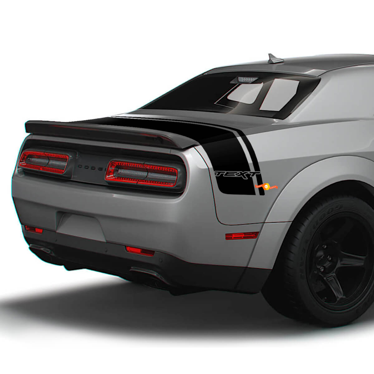 Aangepaste Letters Achterklep Dubbele Strepen Vinyl Stickers voor Dodge Challenger