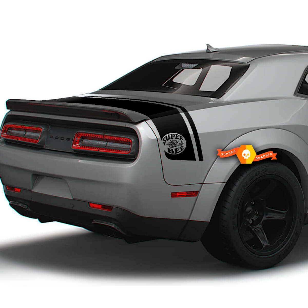 Super Bee-stijl achterklep-strook vinylstickers voor Dodge Challenger