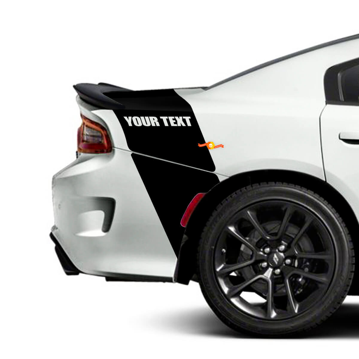 Aangepaste tekst achterste tailband streep vinyl stickers voor Dodge Charger
