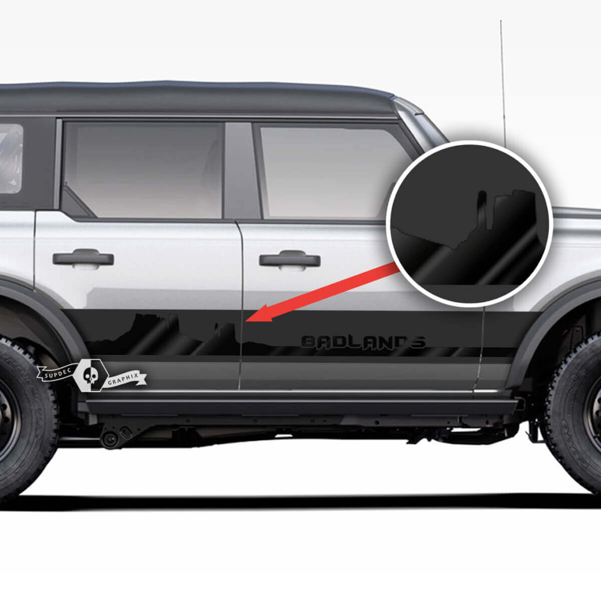 Paar Rocker Panel Side Monument Valley Badlands Decals Stickers voor Ford Bronco
