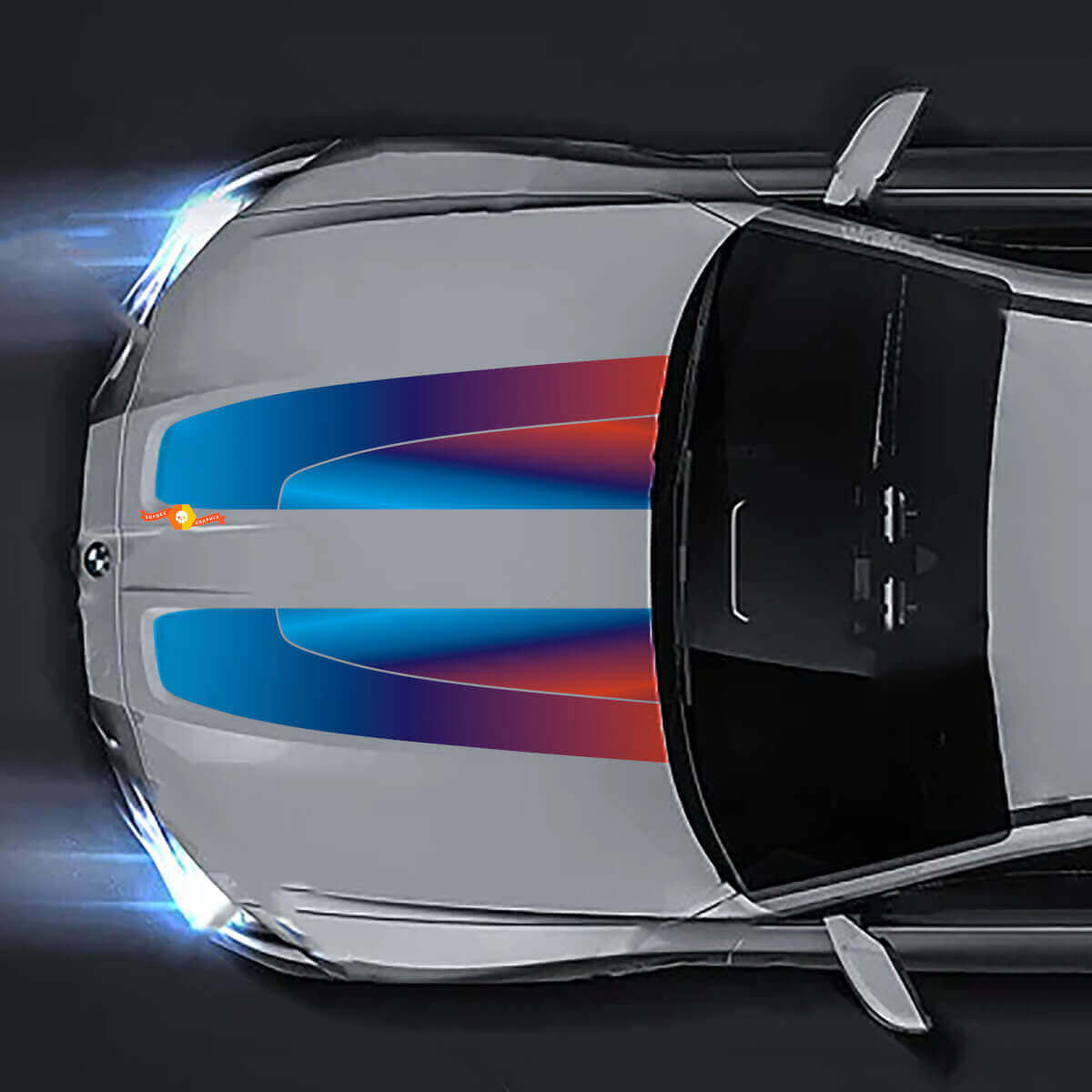 M-Color Stijl Gradient Motorkap Strepen Vinyl Decal voor 2021+ BMW M3 M4 G80 G82 G83