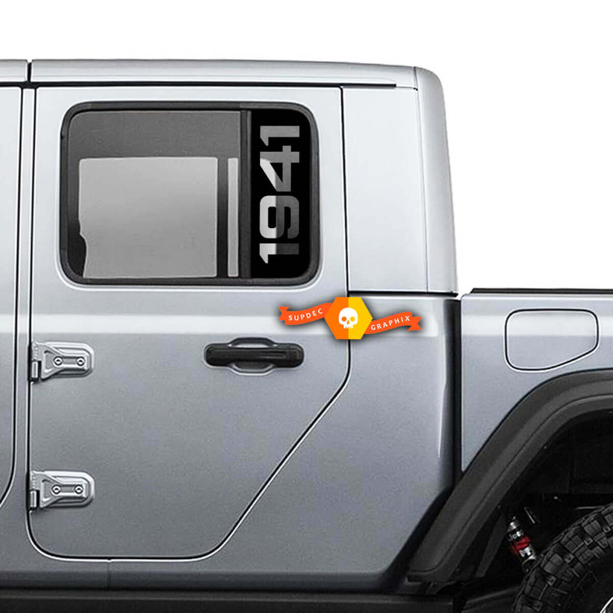 Paar Jeep 1941 venster Gladiator Wrangler deuren vinyl stickers sticker
