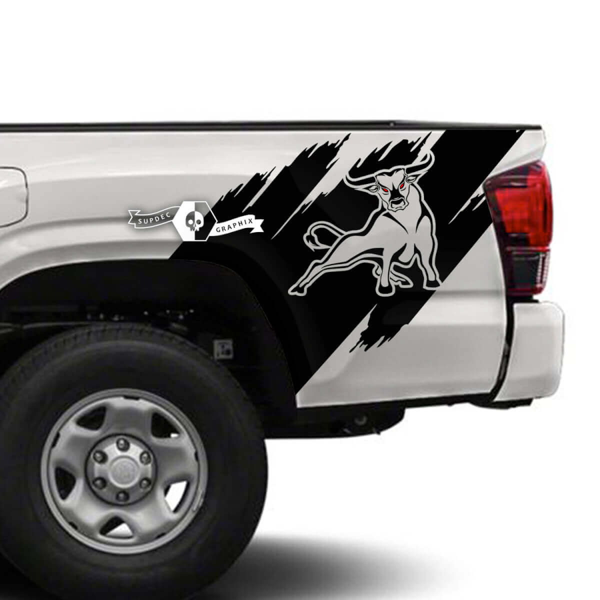 Paar Toyota Tacoma SR5 Bed Side Mud Splash Vernietigde Vinyl Decals Grafische Sticker

