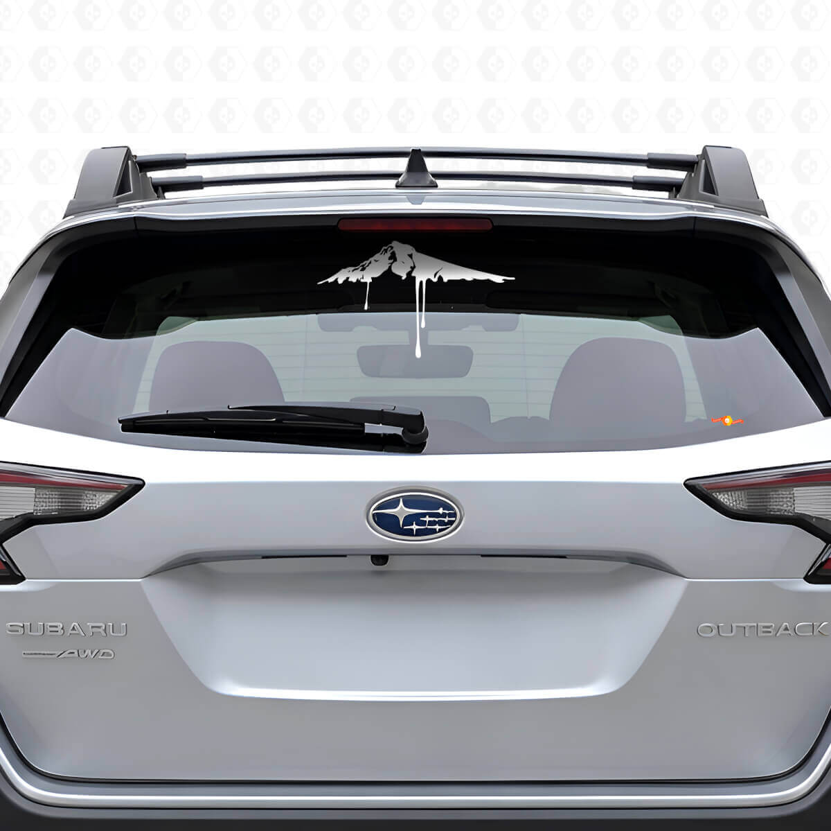 Flowing Style Sneeuwbedekt Bergtop Achterruit Vinyl Sticker Voor Auto's