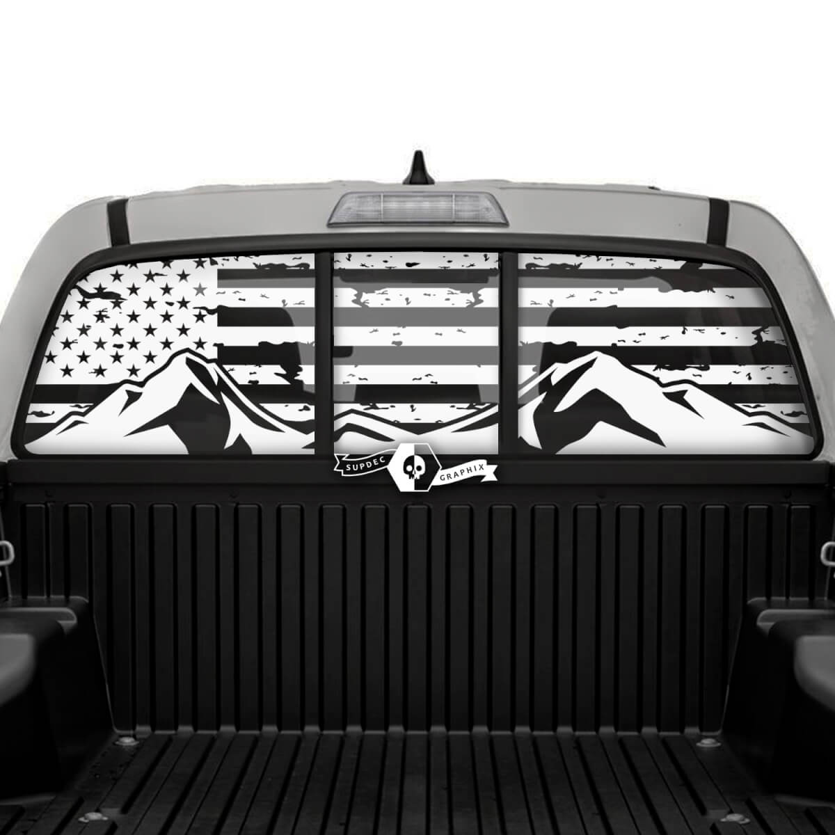 USA Vlag Bergen Achterruit Vinyl Decal Sticker voor Toyota Tacoma