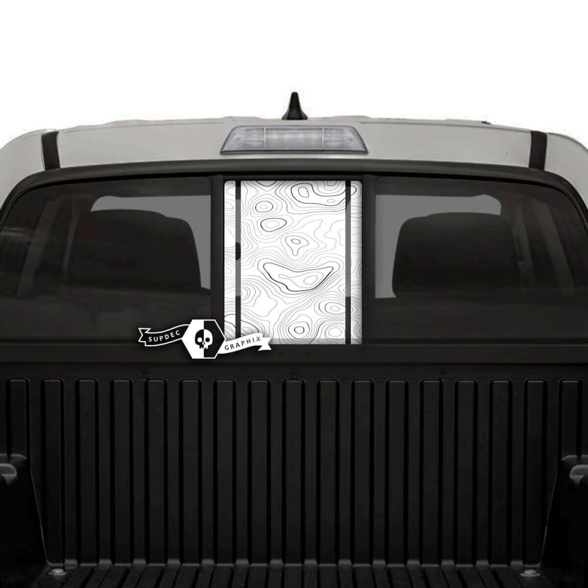 Topografische Kaart Achterruit Achterklep Vinyl Decals Grafische Sticker voor Toyota Tacoma SR5