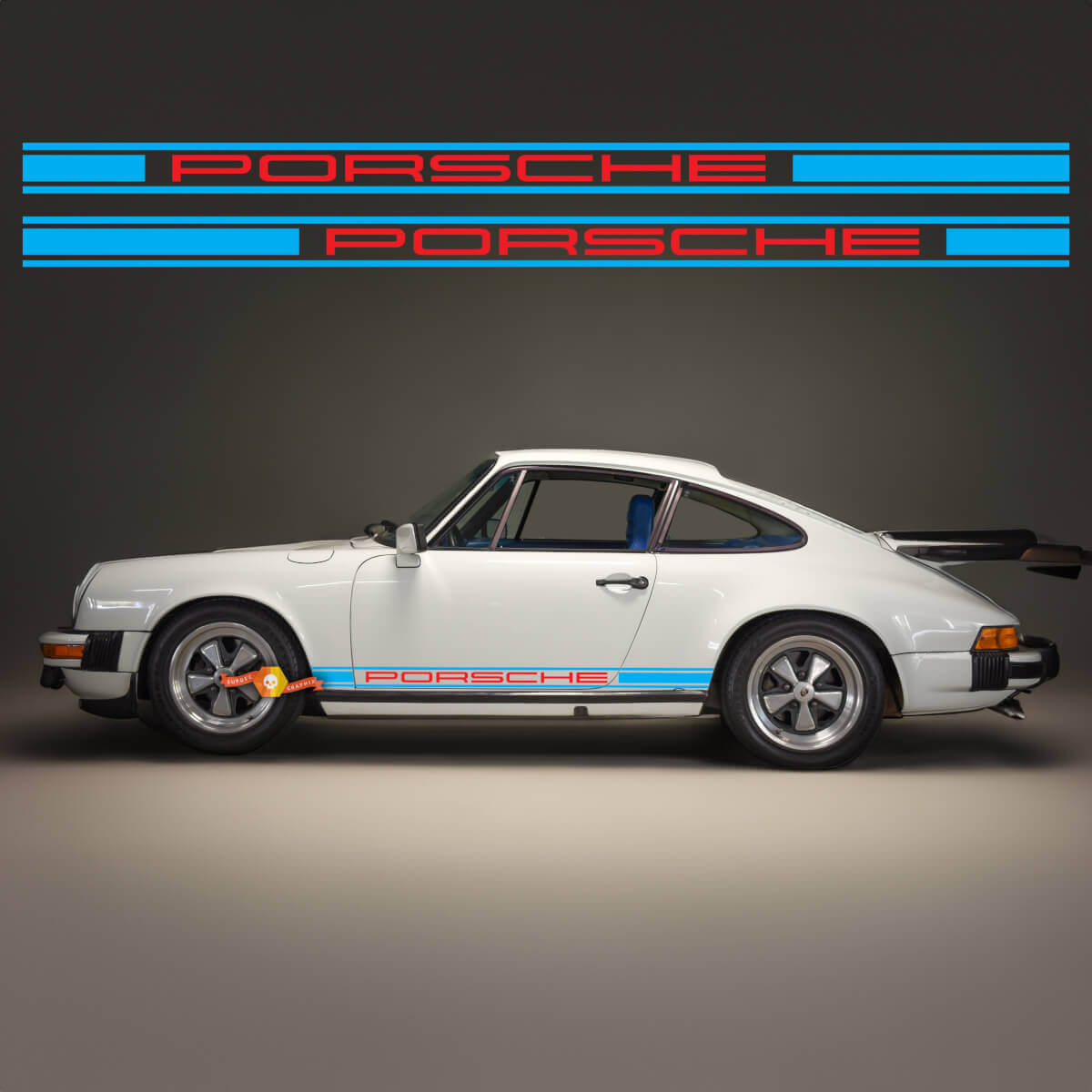 Classic Design Zijstrepen Vinyl Decal Kit voor Porsche 911 SC 1979