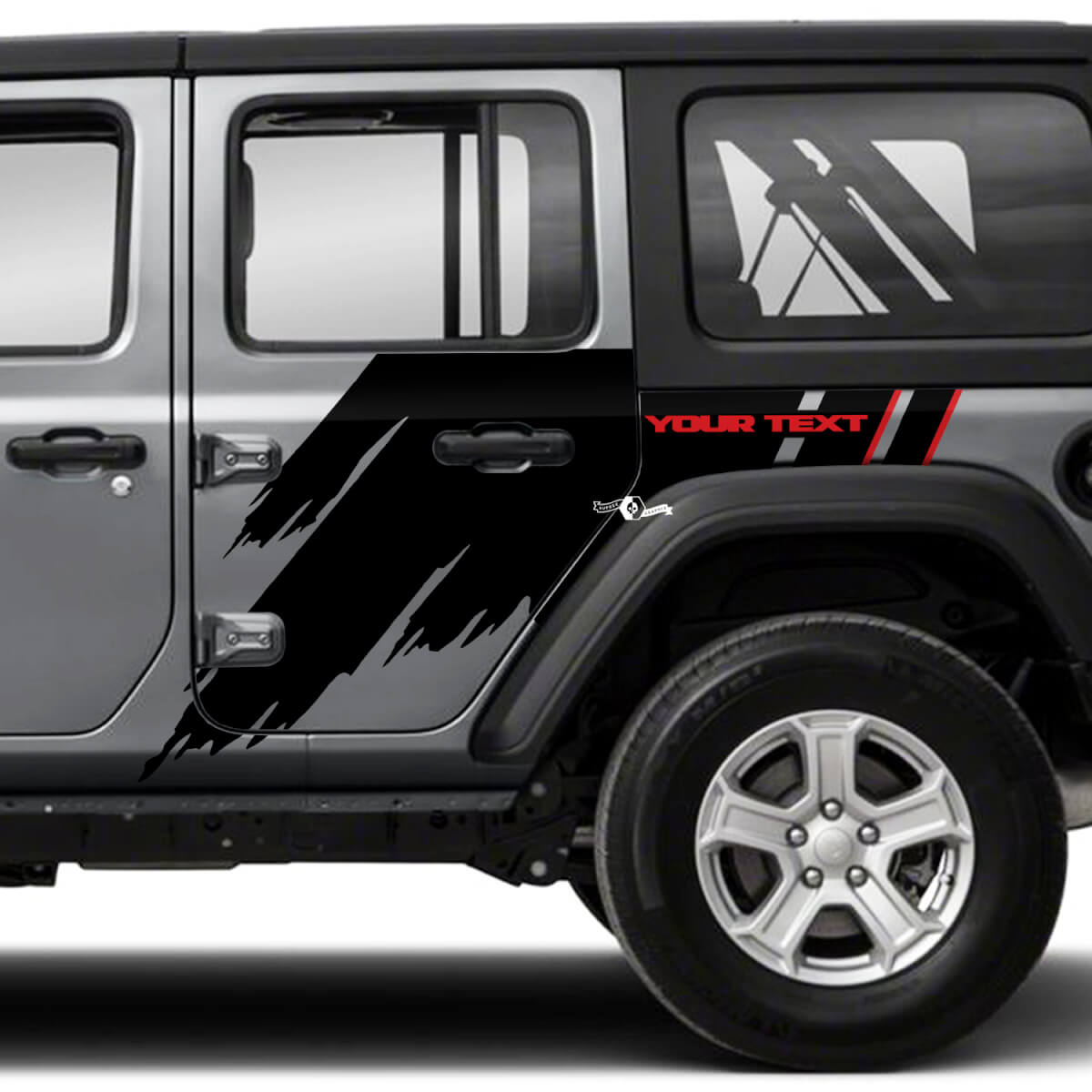Paar Jeep Wrangler Unlimited Splash Doors Side Mud 2 kleuren grafische sticker sticker JK 4-deurs
