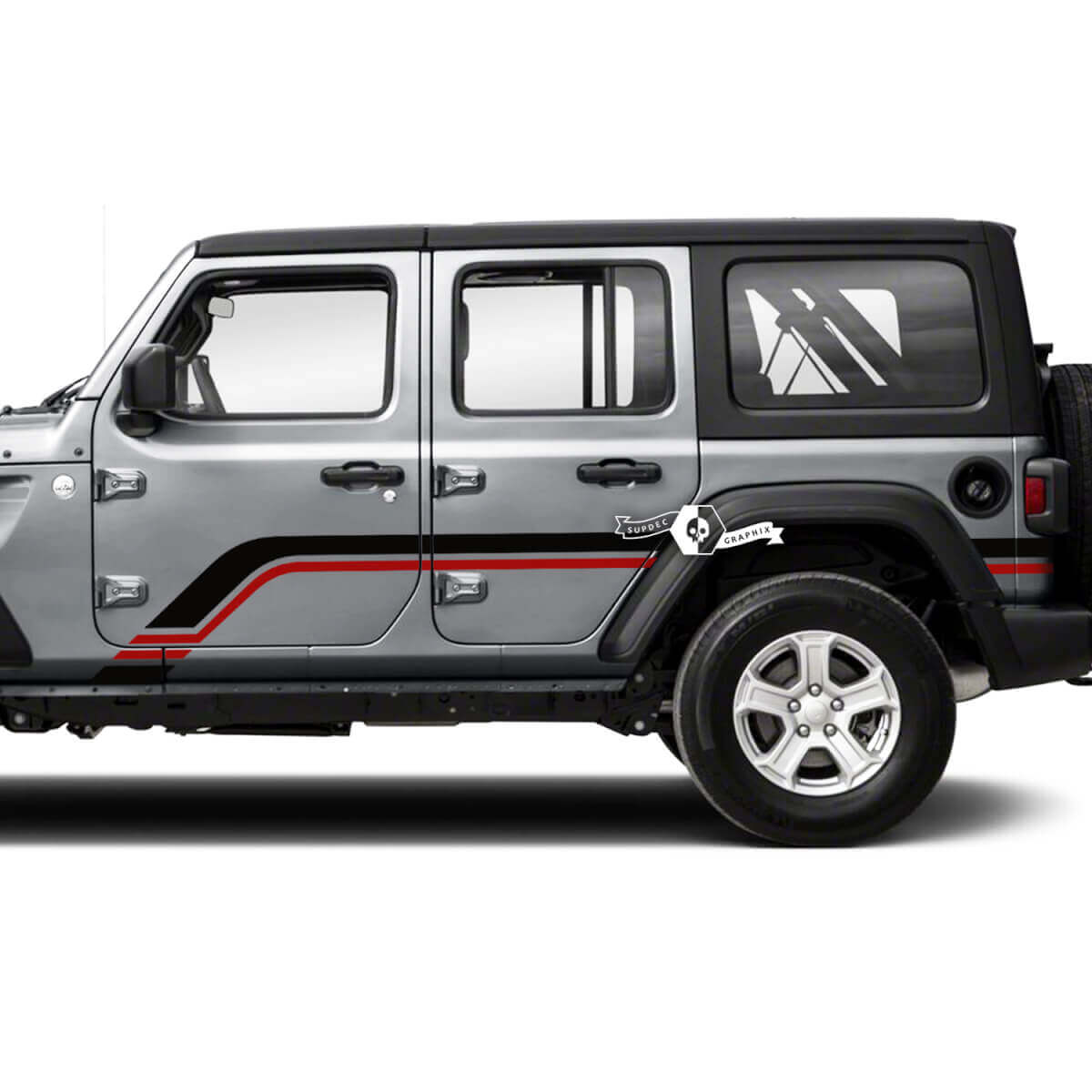 Deuren Spatbord Zijstrook Vinyl Sticker Decal 2 Kleuren voor Jeep Wrangler Unlimited 2