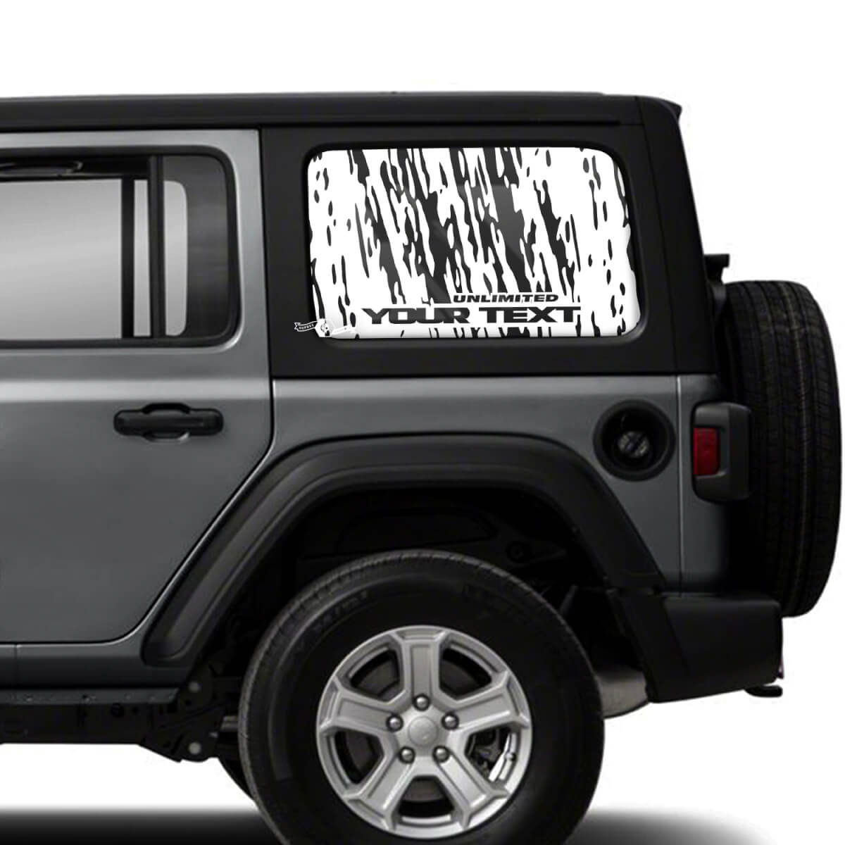 Paar Jeep Wrangler Unlimited deuren raam zijkant modder vinyl sticker sticker
