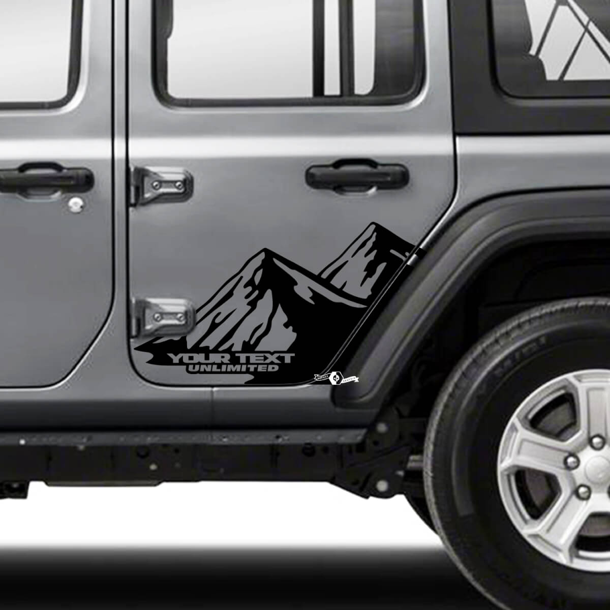 2x Jeep Wrangler Unlimited Doors Fender Mountains Side Stripe 4 kleuren vinyl sticker sticker
