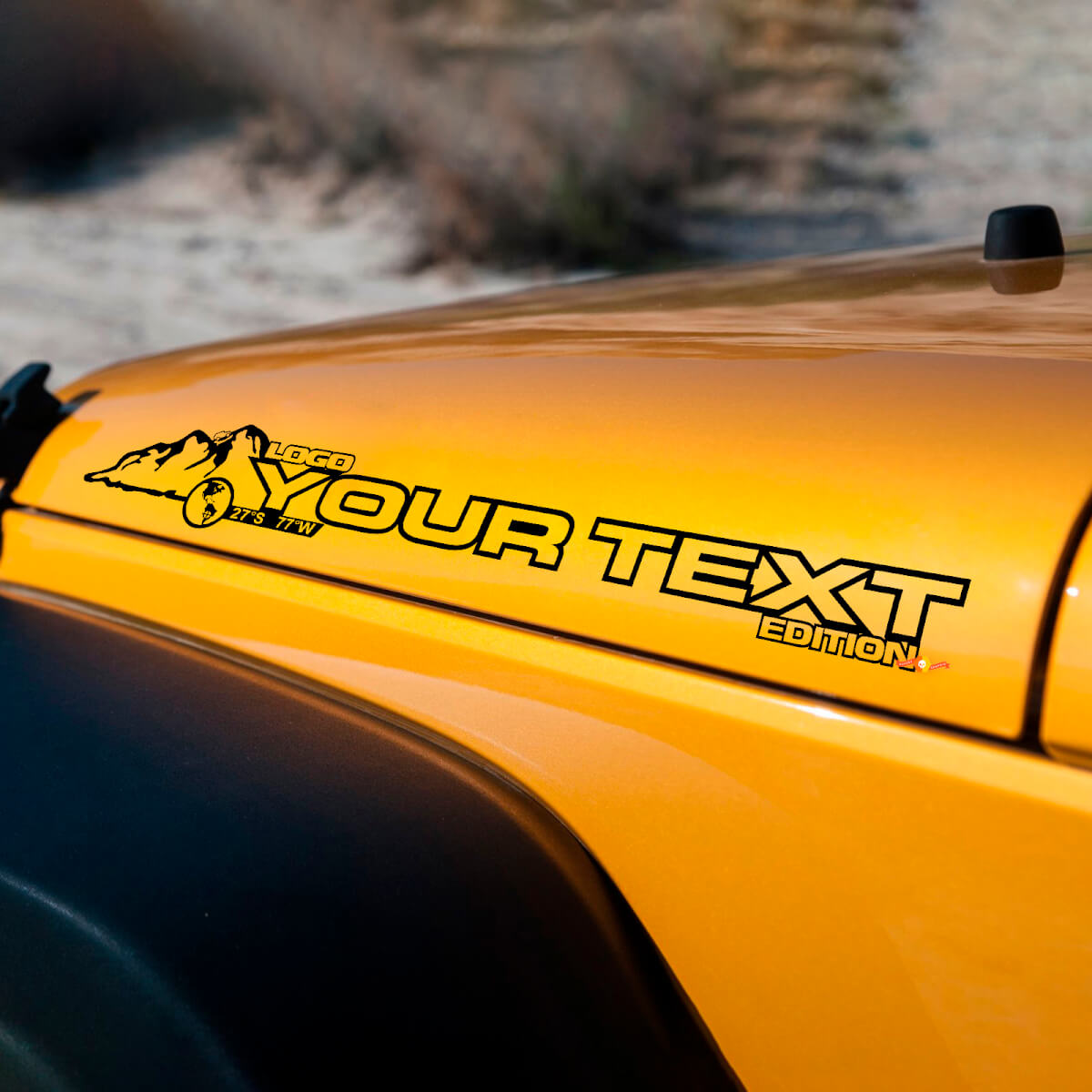 Travel Style Motorkap Vinyl Decal voor Jeep Rubicon Wrangler Sahara