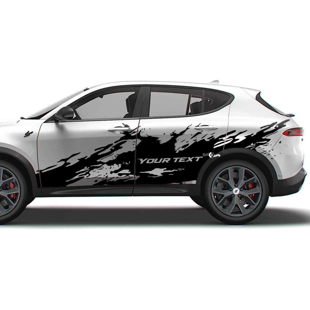 Modderspat met aangepaste tekst zijkant vinyl sticker kit voor Dodge Hornet