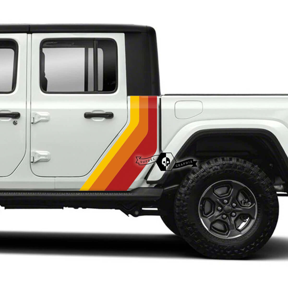 Paar Jeep Gladiator Rubicon retro vintage deuren Spatbord Bed Side 4x4 Off-Road Racing Stripe Kit Sport Off Road 3 kleuren
