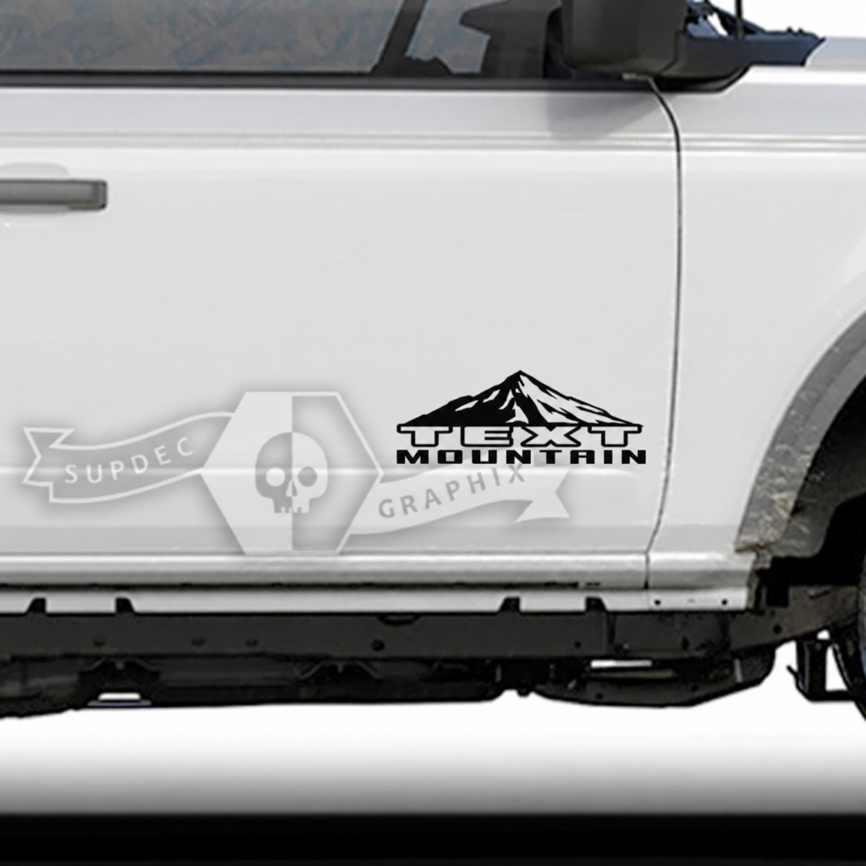 Aangepaste tekst deuren bergen zijkant vinyl stickers voor musclecar paard