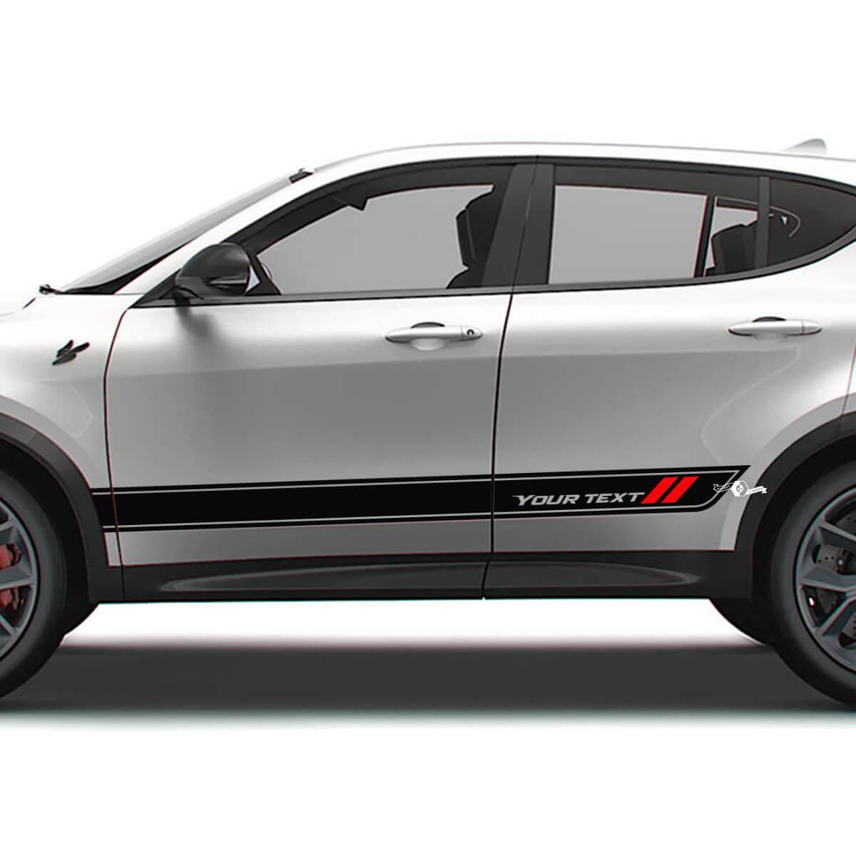 Racingstijl Zijkant Outline Strepen Vinyl Decal Set voor Dodge Hornet