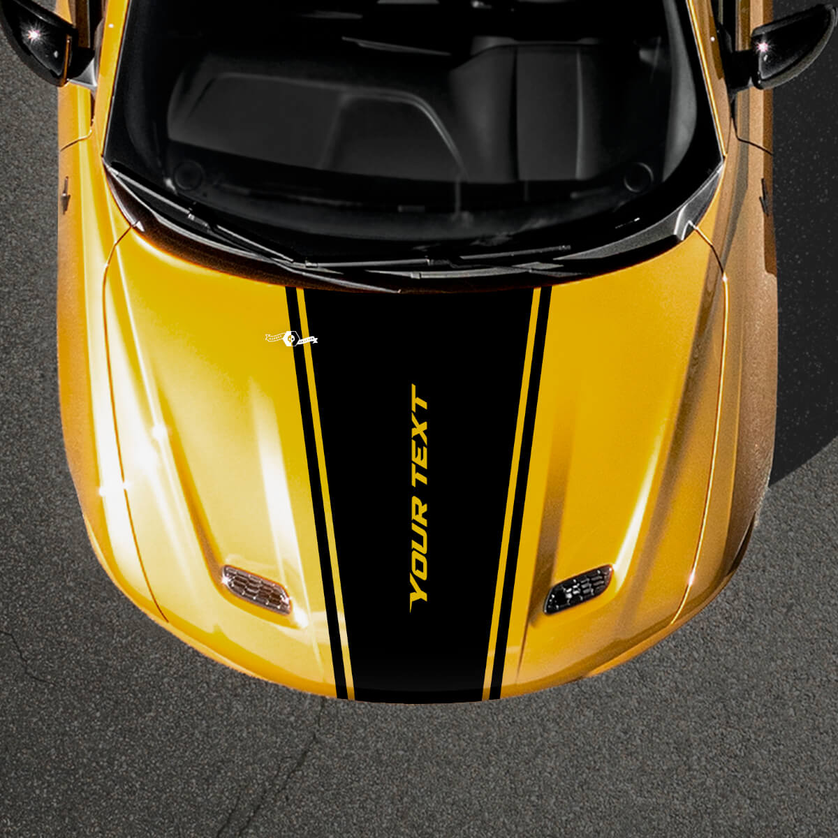 Taperende Outline Stripe Aangepaste Tekst Motorkap Vinyl Sticker voor Dodge Hornet