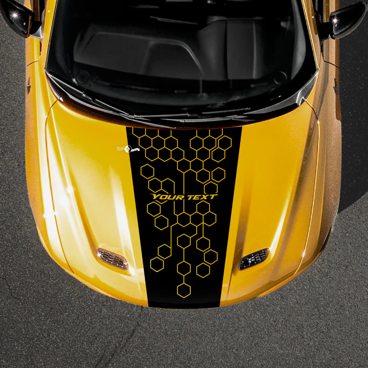 Honeycomb Custom Tekst Motorkapstreep Vinyl Sticker voor Dodge Hornet