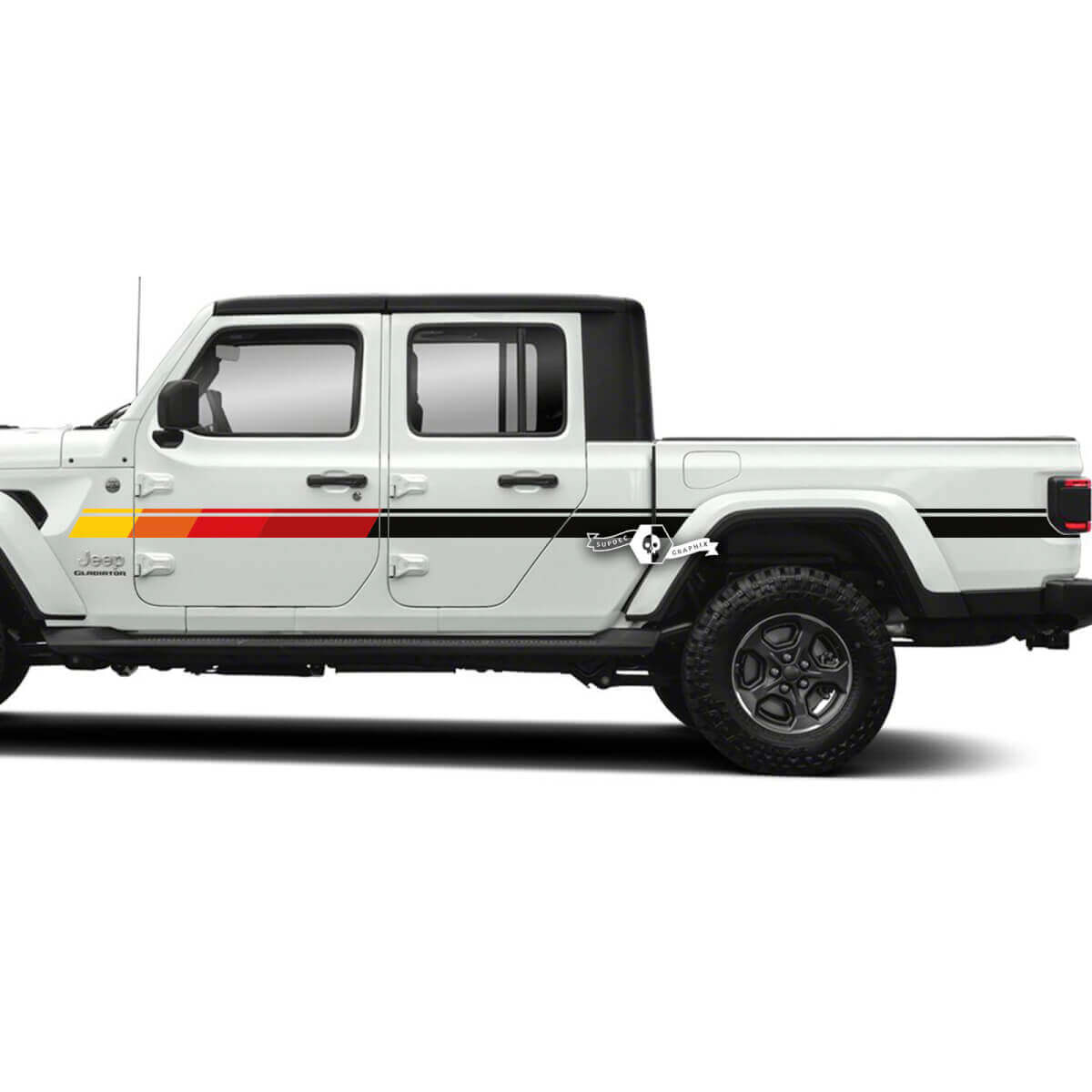 Grafische kits - Jeep Gladiator Rubicon Retro Vintage 4x4 deuren Off-road racestripe kit sport Off Road

