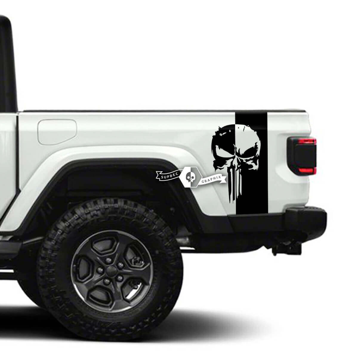 Paar Jeep Gladiator Side Punisher Stickers Decals Vinyl Graphics Streep
