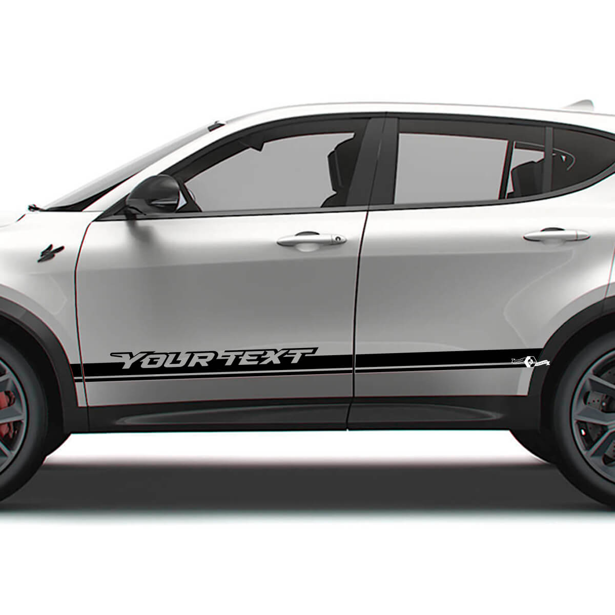 Gepersonaliseerde tekst zijstrepen vinyl sticker voor Dodge Hornet
