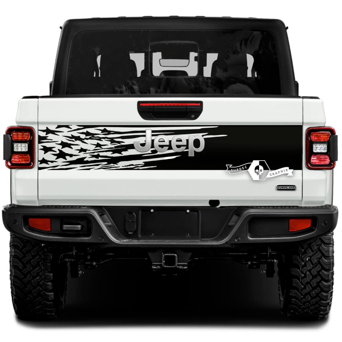 Jeep Gladiator USA vlag stickers stickers vinyl graphics achterklep bed vinyl stickers stickers
