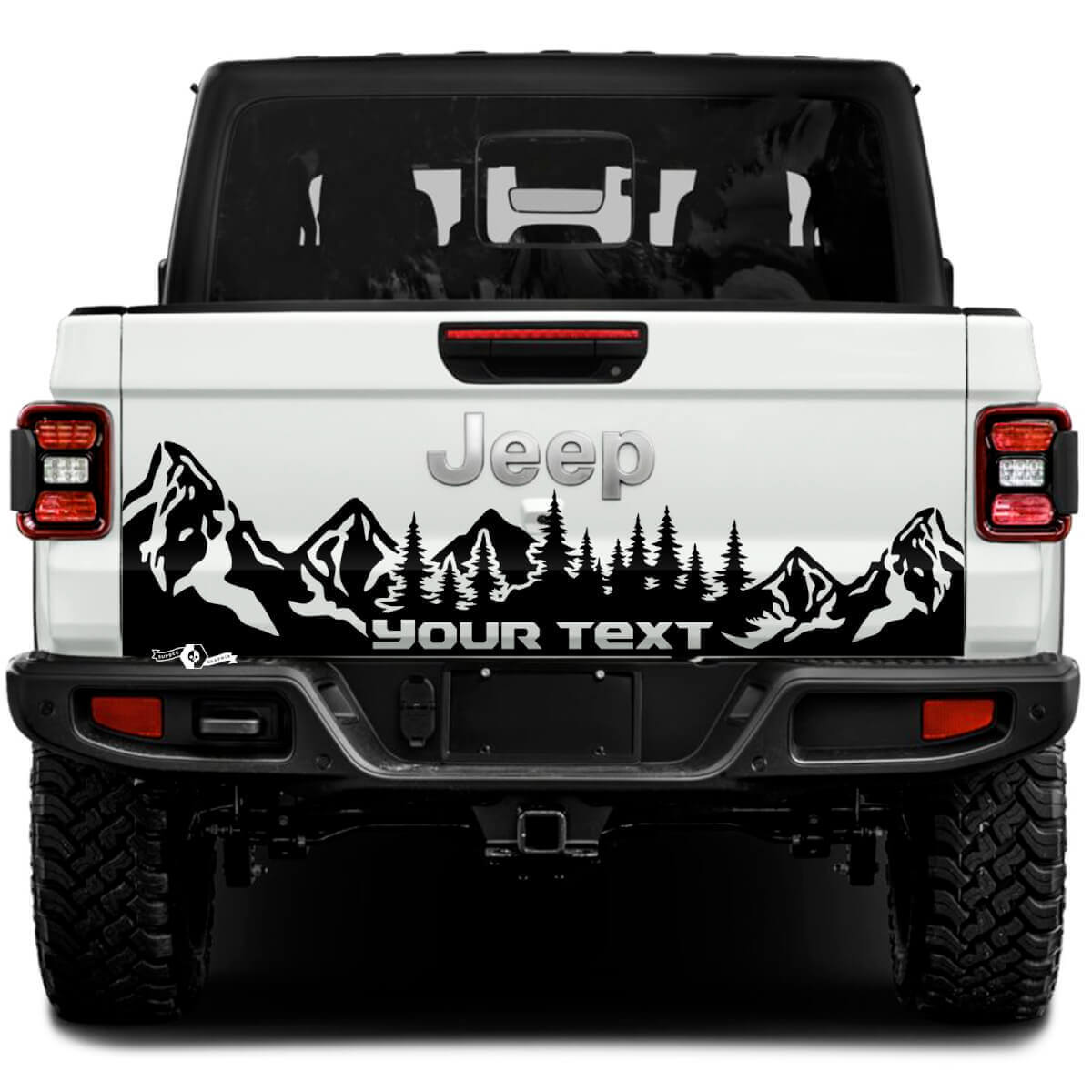 Aangepaste Tekst Bergbos Achterklep Vinyl Decal voor Jeep Gladiator