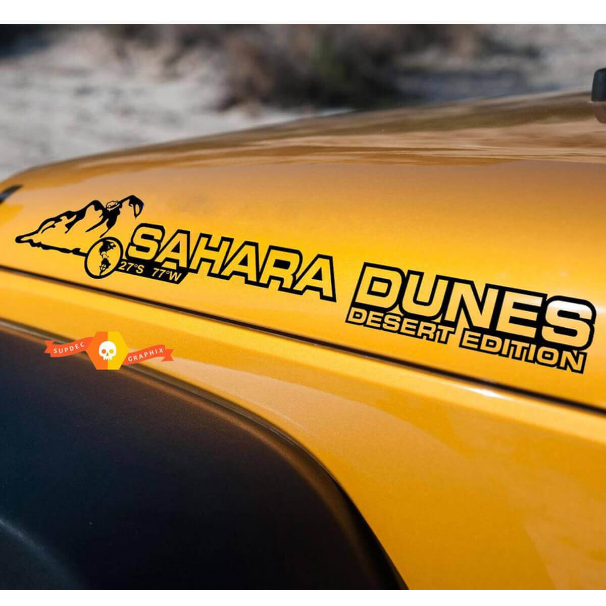 Sahara Dunes Desert Edition Motorkap Vinyl Decal Set voor Jeep Wrangler