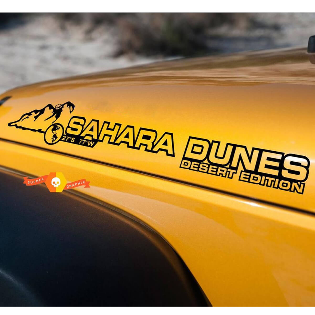 PAAR Jeep sticker sticker Sahara duinen WRANGLER motorkap sticker sticker rubicon sahara JK CJ TJ YJ
