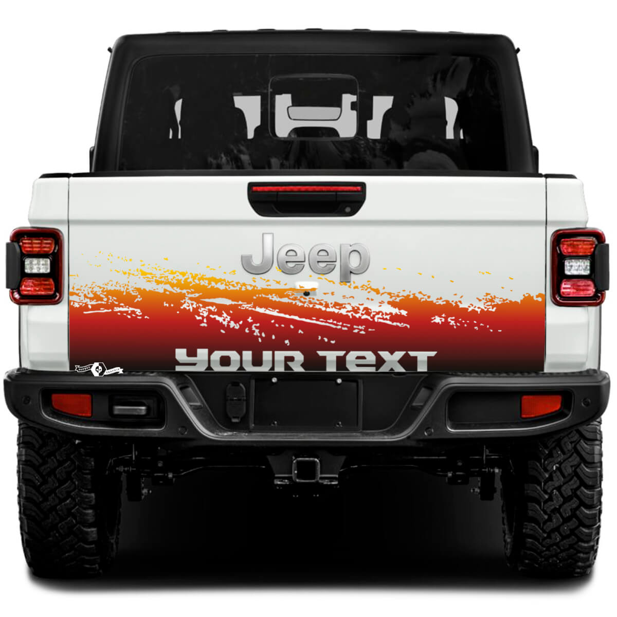 Jeep Gladiator Wrap Mud Stickers Decals Vinyl Graphics Achterklep Bed Vintage Klassieke Kleuren Vinyl Stickers Decals Gradiënt 3 kleuren
